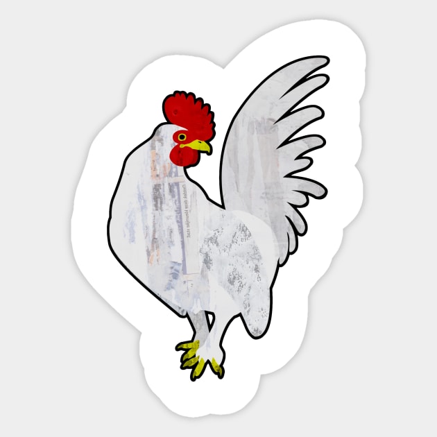 White rooster Sticker by jurjenbertens